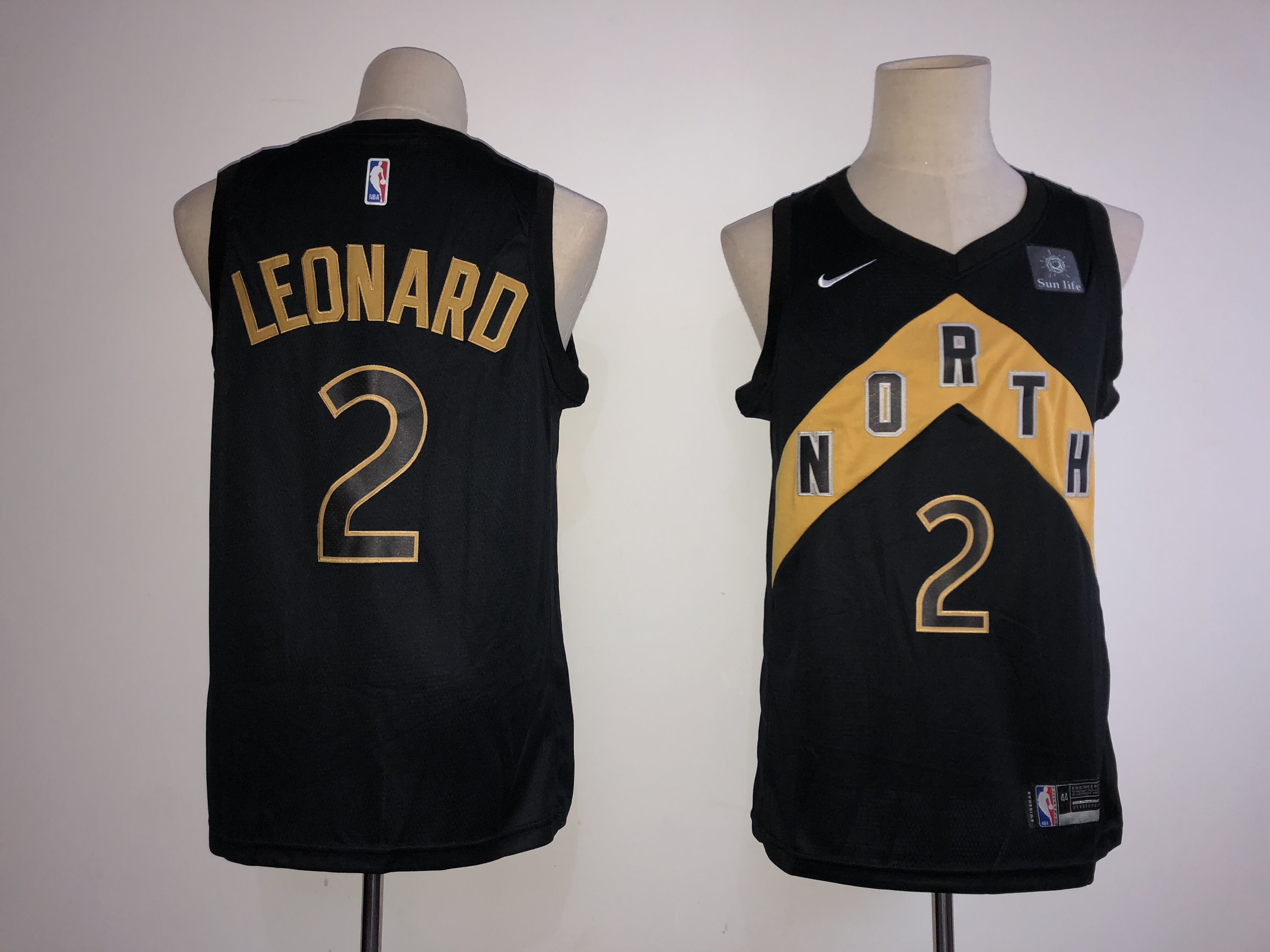 Men Toronto Raptors #2 Leonard Black City Edition Nike NBA Jerseys